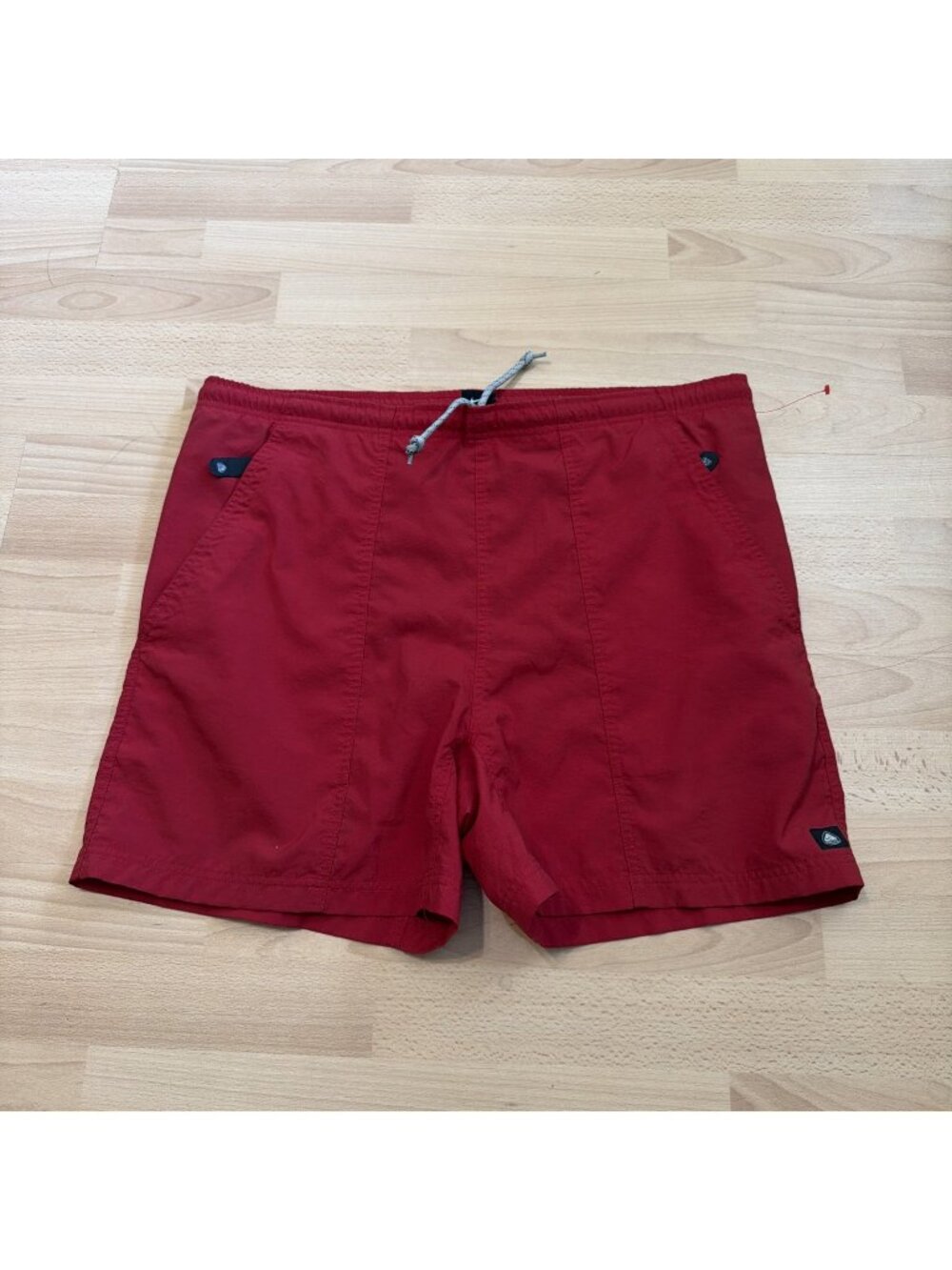 VINTAGE Nike ACG Men Shorts L Red Big Bucket Logo Outdoor